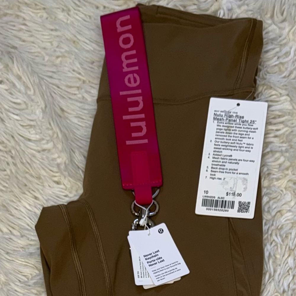 NWT Lululemon Nulu High-Rise Mesh-Panel Tights 25” in Allspice (FREE KEYCHAIN)